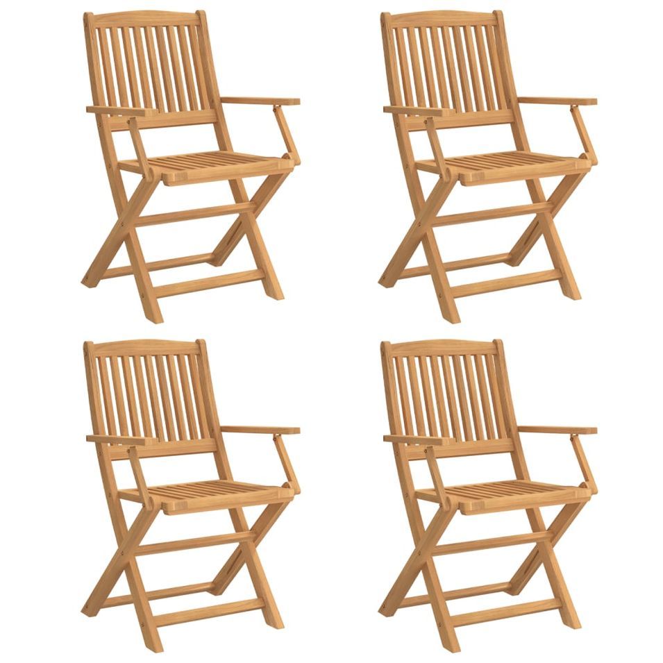 Chaises pliables de jardin 4 pcs bois massif d'acacia - Photo n°1