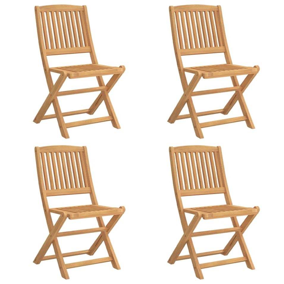 Chaises pliables de jardin 4 pcs bois massif d'acacia - Photo n°1
