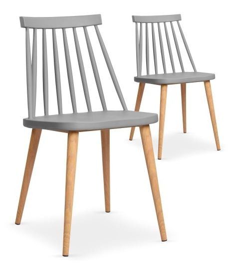 Chaises scandinaves gris Nordi - Lot de 2 - Photo n°1
