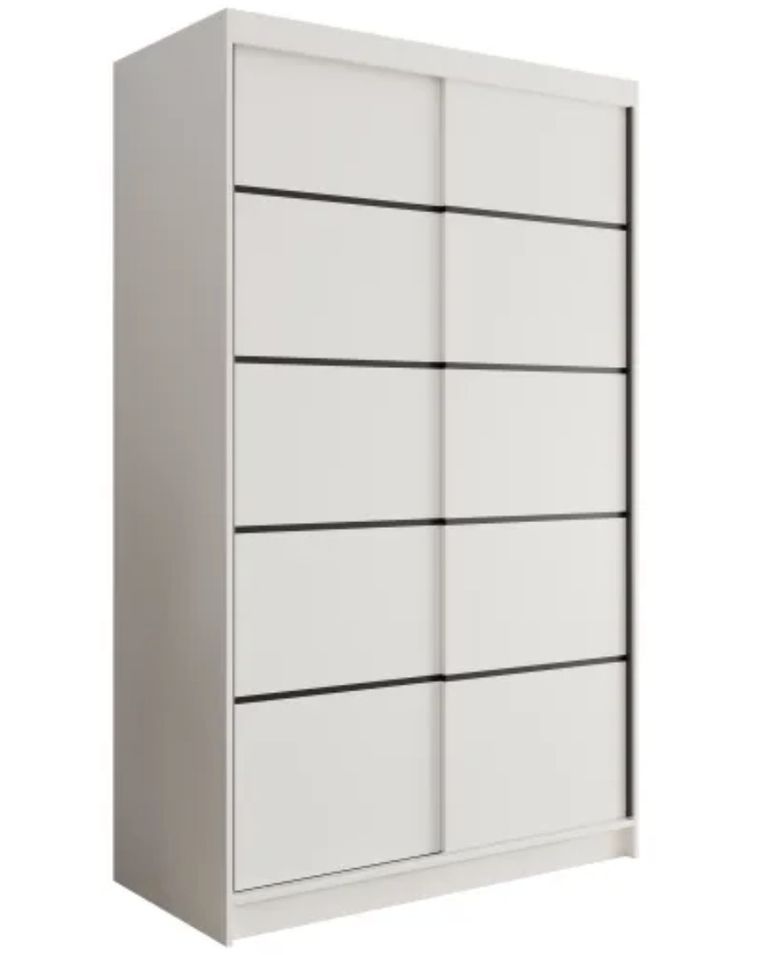 Armoire coulissante 2 portes ANLY 120 cm – Compacte, moderne et fonctionnelle - Photo n°1