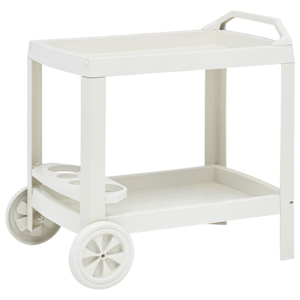 Chariot à boissons Blanc 69x53x72 cm Plastique - Photo n°1