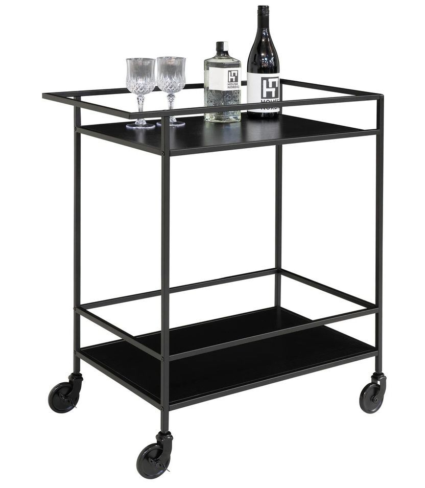 Chariot de bar VITA – Bois naturel ou métal noir/blanc - Photo n°1