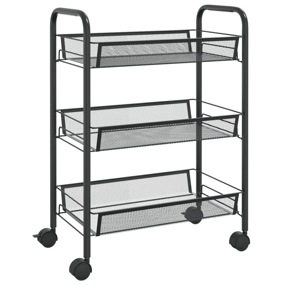 Chariot de cuisine en métal 3 niveaux Loma L 46 x H 64 x P 26 cm - Pratique et Polyvalent - Photo n°1
