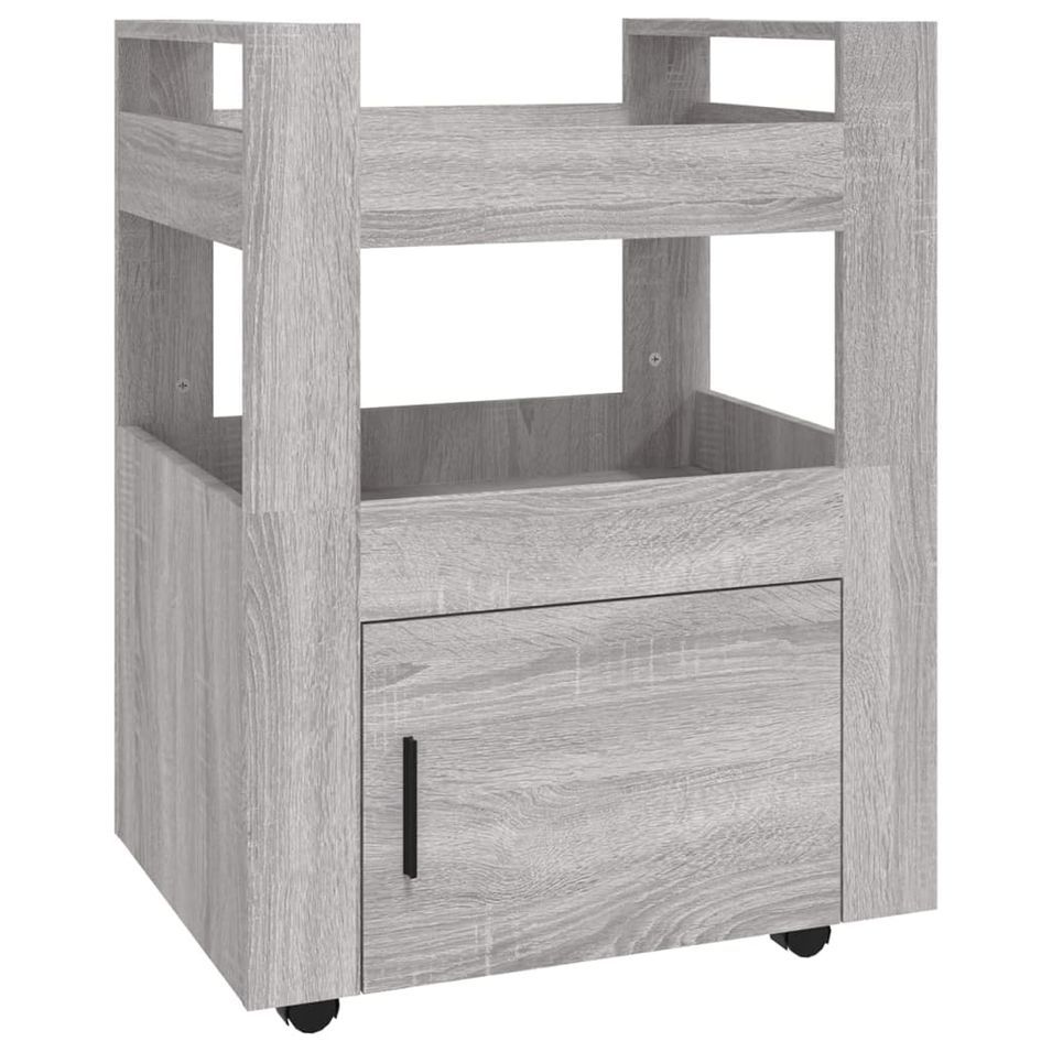 Chariot de cuisine Sonoma gris 60x45x80 cm Bois d'ingénierie - Photo n°1