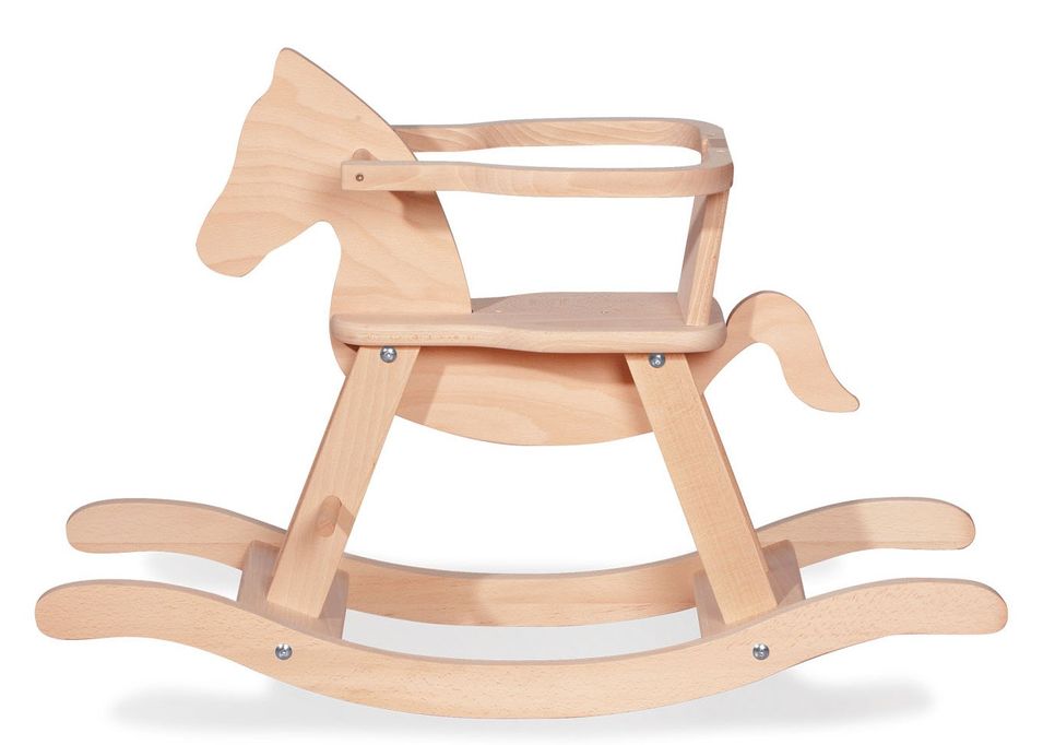 Cheval à bascule avec protection hêtre massif clair Pinolino - Photo n°1