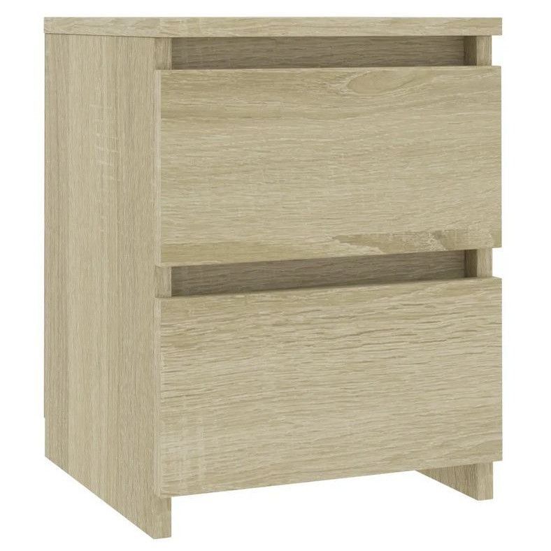 Chevet 2 tiroirs bois chêne clair Ricio - Lot de 2 - Photo n°1