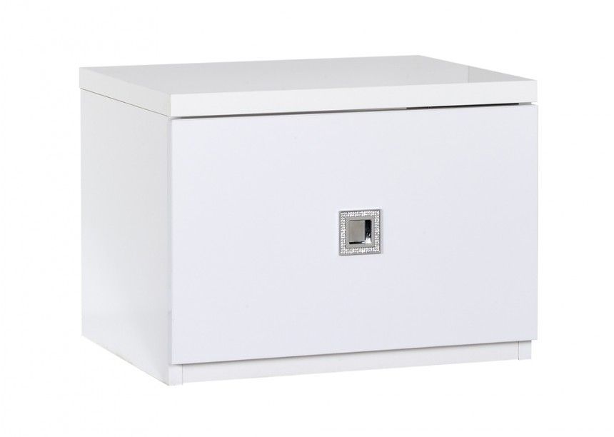 Chevet blanc laqué Strass - Photo n°1