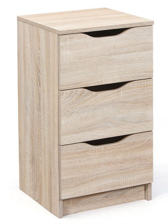 Chiffonnier 3 tiroirs bois chêne clair Bokus - Photo n°1