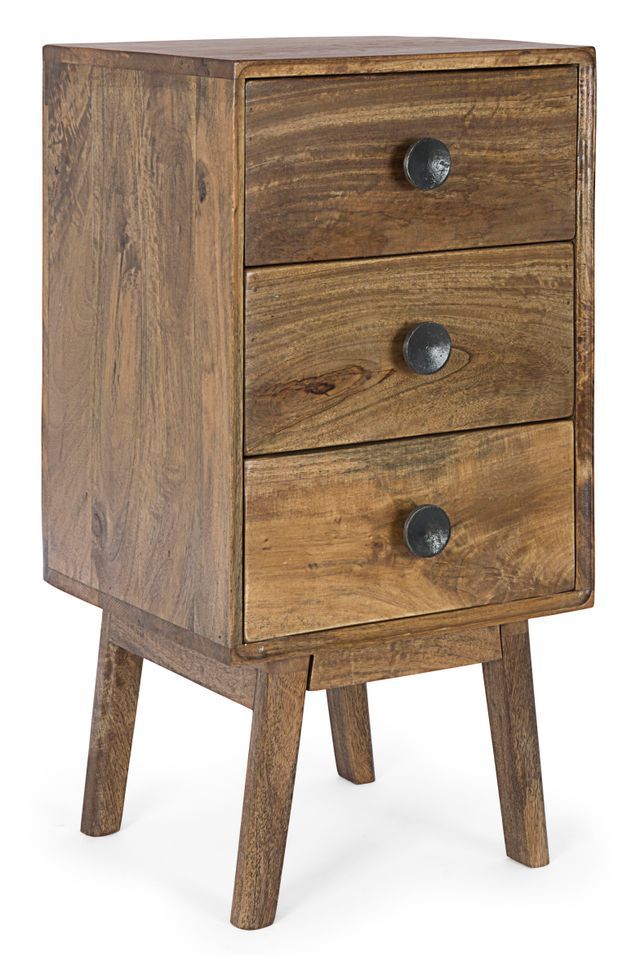 Chiffonnier 3 tiroirs en bois de manguier marron Sylvie L 40 cm - Photo n°1