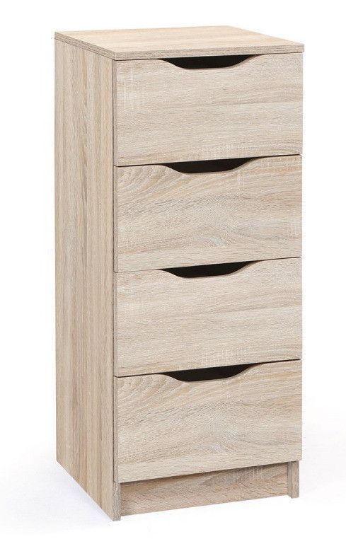 Chiffonnier 4 tiroirs bois chêne clair Bokus - Photo n°1