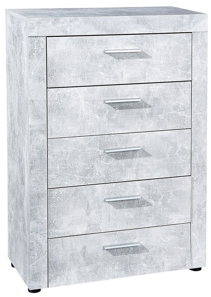 Chiffonnier 5 tiroirs aspect Béton - Photo n°1