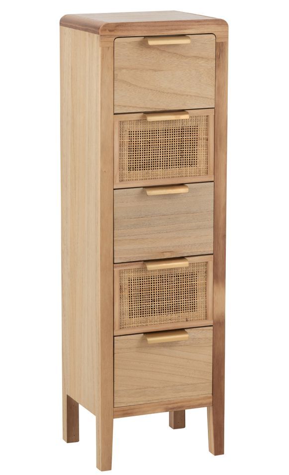 Chiffonnier 5 tiroirs bois naturel Bruno L 30 cm - Photo n°1
