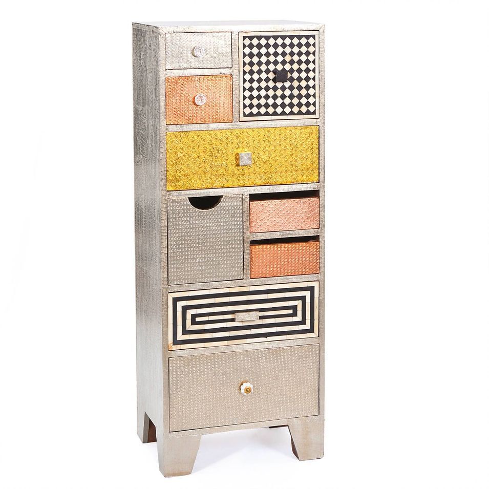 Chiffonnier 9 tiroirs métal multicolor Amparo - Photo n°1