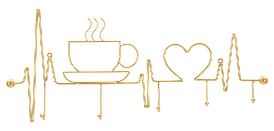 Cintre mural pour petit-déjeuner doré cm 60 x 3,8 x 26,7 - Photo n°1