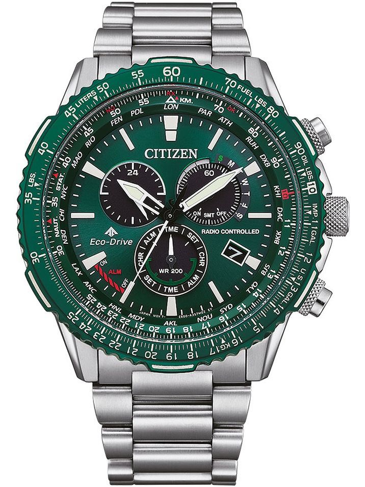 Citizen Radiocontrolled Crono Pilot Steel CB5004-59W - Photo n°1