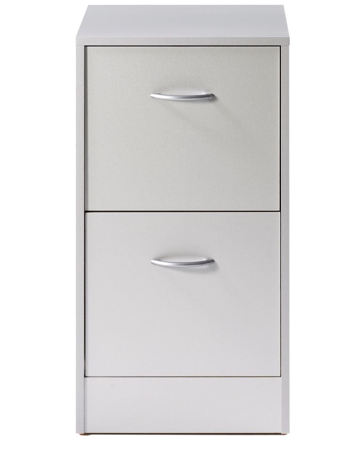 Classeur 2 tiroirs dossiers suspendus gris Office H77 cm - Photo n°1