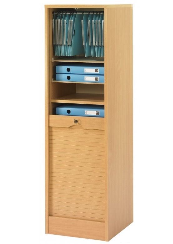 Classeur à rideau bois boirs clair Office 108 cm - Photo n°1