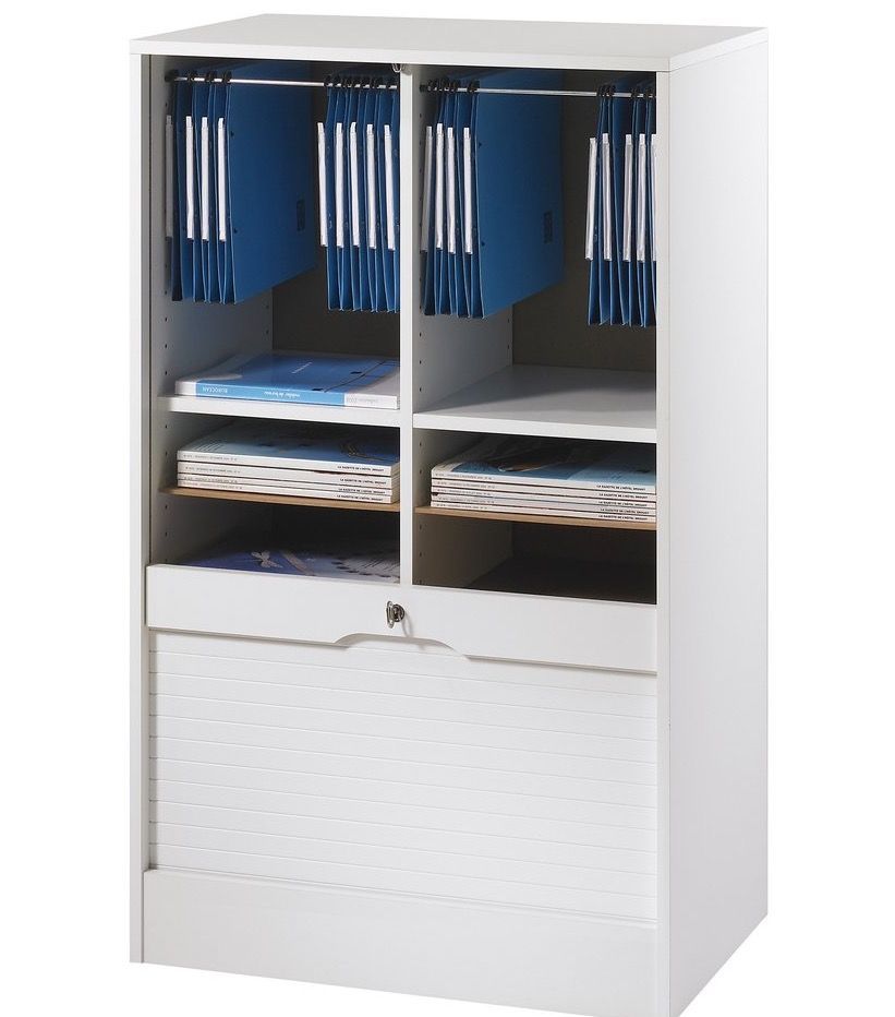 Classeur à rideau large blanc Office 108 cm - Photo n°1