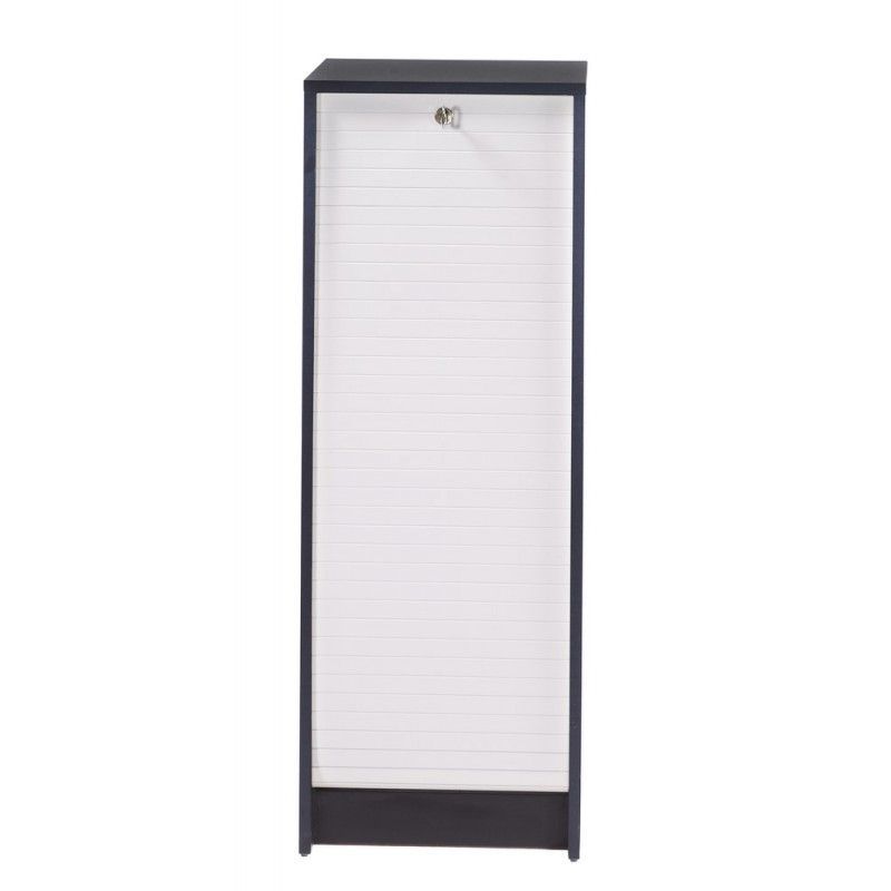 Classeur à rideau noir BOSTA 104 cm – Meuble de rangement sécurisé 5 niches avec serrure - Photo n°1