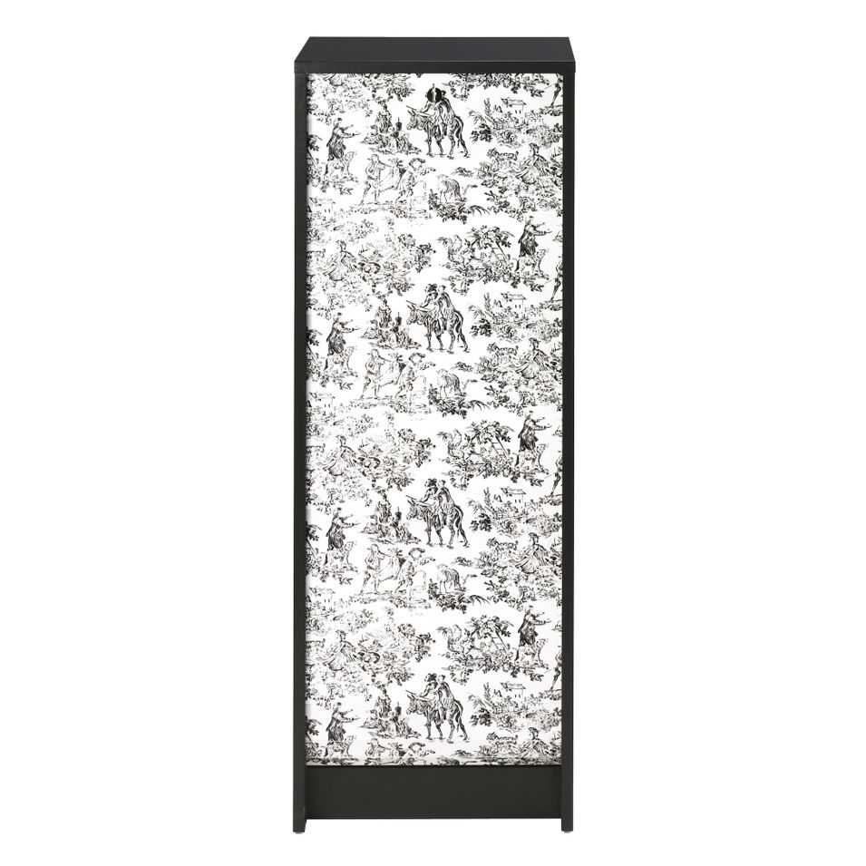 Classeur à Rideau Noir Toile de jouy - Photo n°1