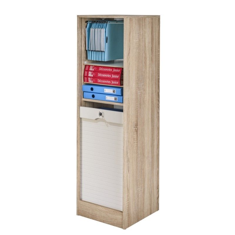 Classeur à rideau OFFICE 140 cm – Armoire de bureau compacte pour dossiers suspendus - Photo n°1