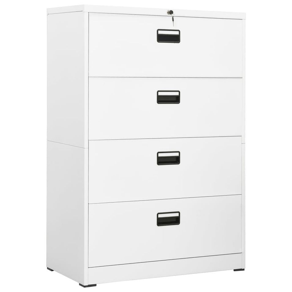 Classeur Blanc 90x46x134 cm Acier - Photo n°1