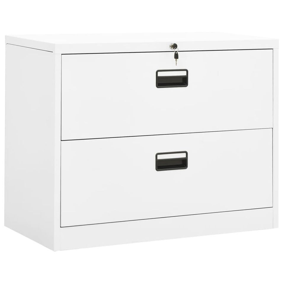 Classeur Blanc 90x46x72,5 cm Acier - Photo n°1