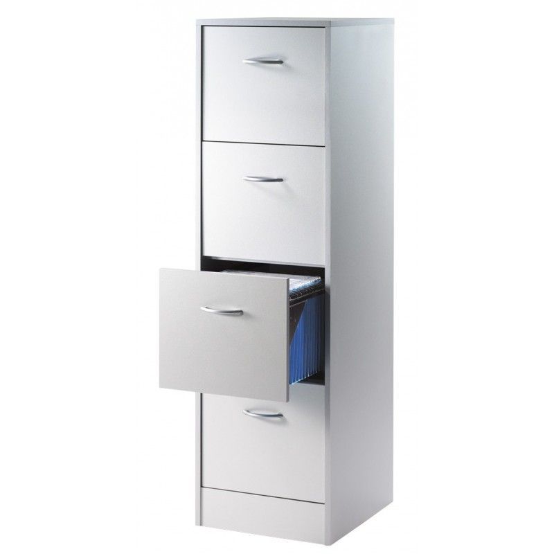 Classeur bureau 4 tiroirs OFFICE 140 cm – Meuble vertical pour dossiers suspendus - Photo n°1