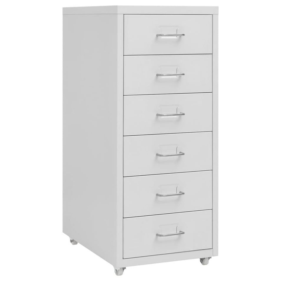Classeur mobile Gris 28x41x69 cm Métal - Photo n°1