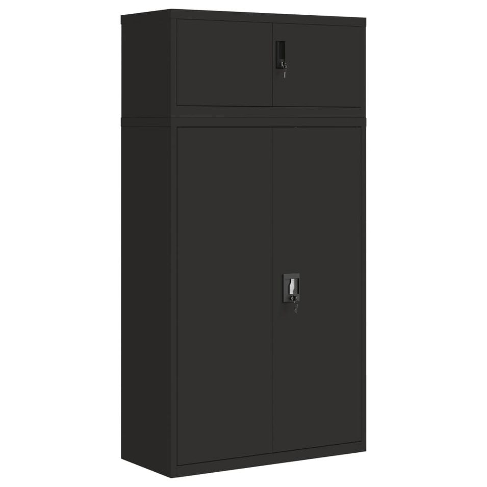 Classeur noir 90x40x180 cm acier - Photo n°1
