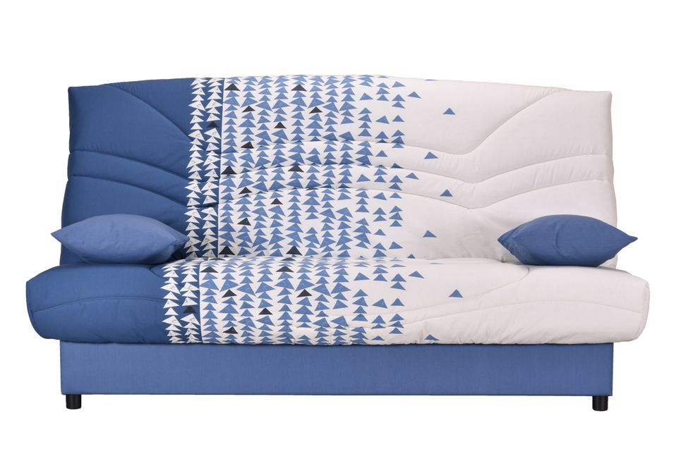 Clic-Clac impression bleu et blanc 130x190 cm avec rangement matelas 13 cm Star essentiel - Photo n°1