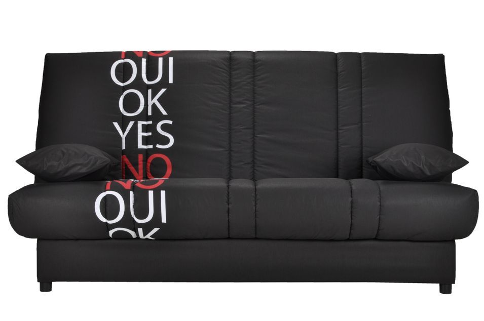 Clic Clac imprimé noir design 130x190 cm matelas 11 cm - Photo n°1