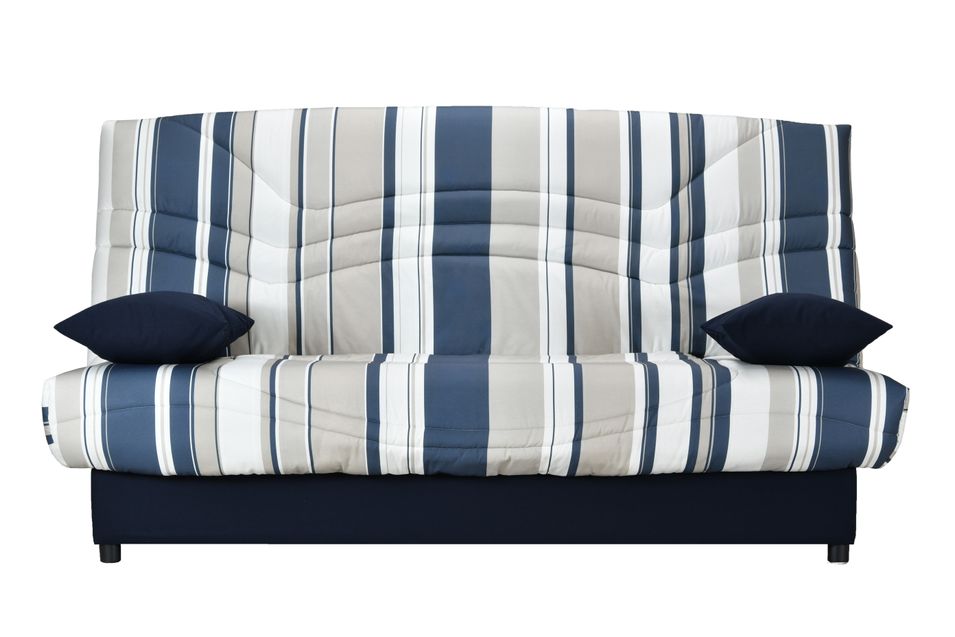 Clic-Clac rayures bleu 130x190 cm avec rangement matelas 13 cm Star essentiel - Photo n°1