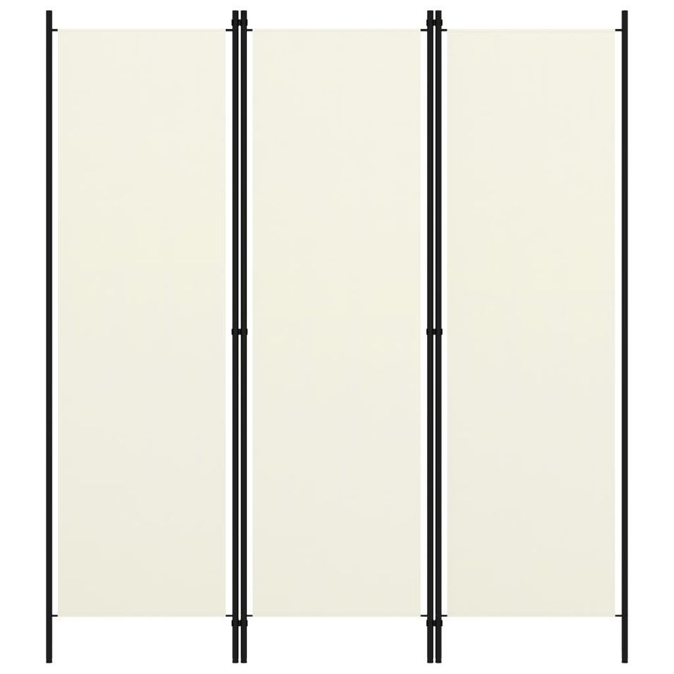 Cloison de séparation 3 panneaux Blanc crème 150x180 cm - Photo n°1