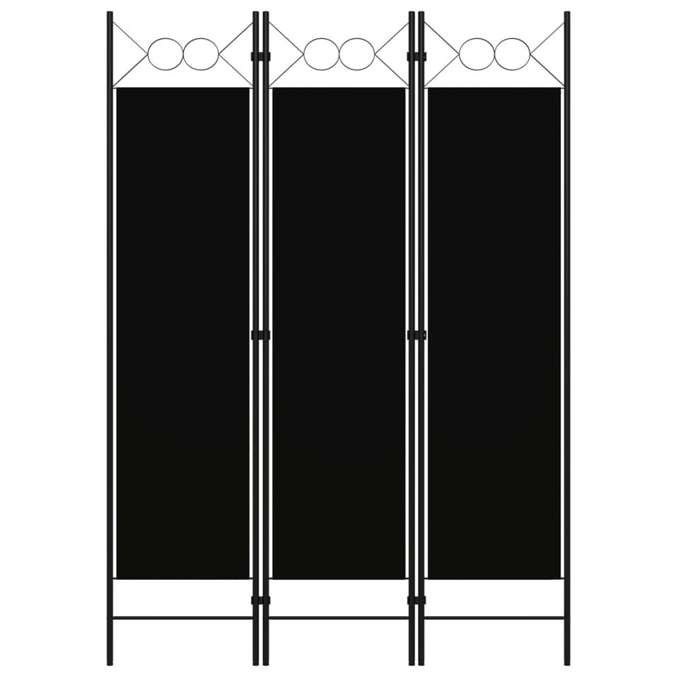 Cloison de séparation 3 panneaux Noir 120x180 cm 2 - Photo n°1