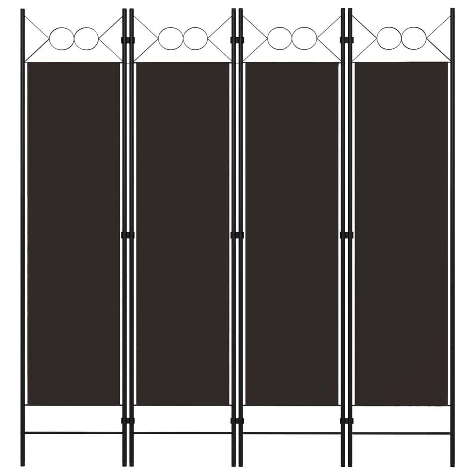 Cloison de séparation 4 panneaux Marron 160 x 180 cm - Photo n°1