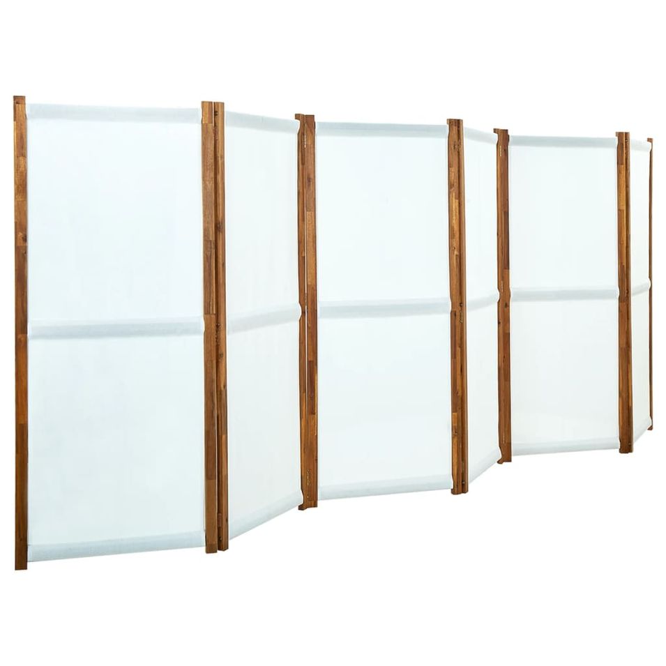 Cloison de séparation 6 panneaux Blanc crème 420x170 cm - Photo n°1