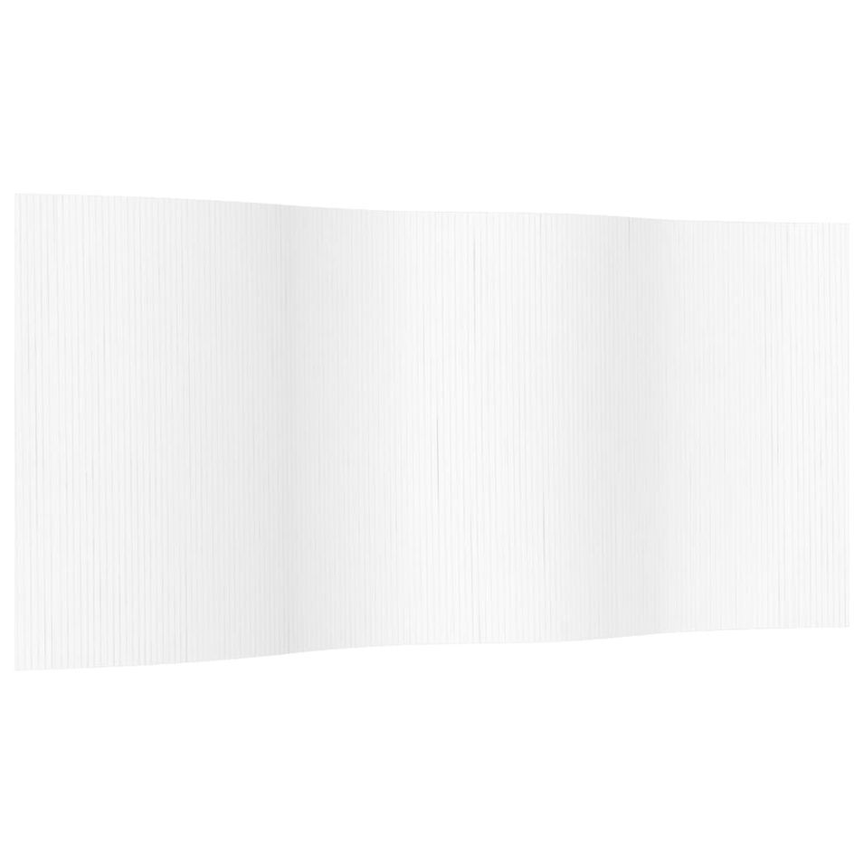 Cloison de séparation blanc 165x400 cm bambou - Photo n°1