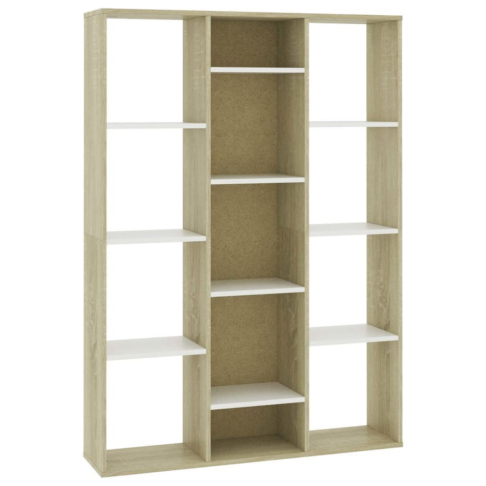 Cloison de séparation Blanc/chêne Sonoma 100x24x140cm - Photo n°1