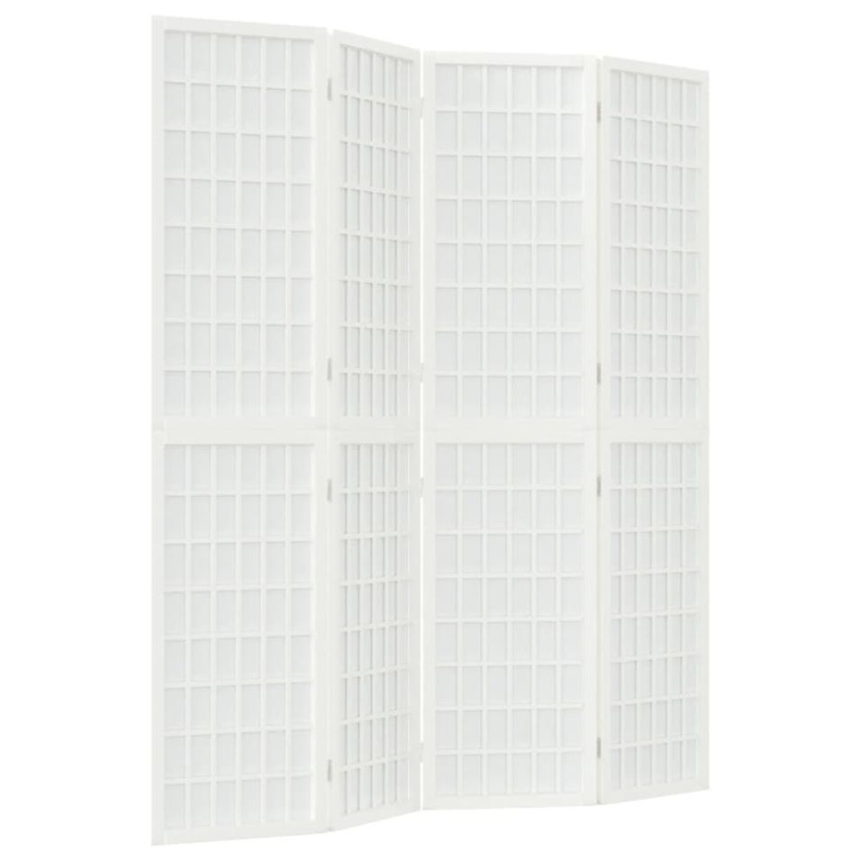 Cloison de séparation pliable 4 panneaux 160x170 cm Blanc - Photo n°1