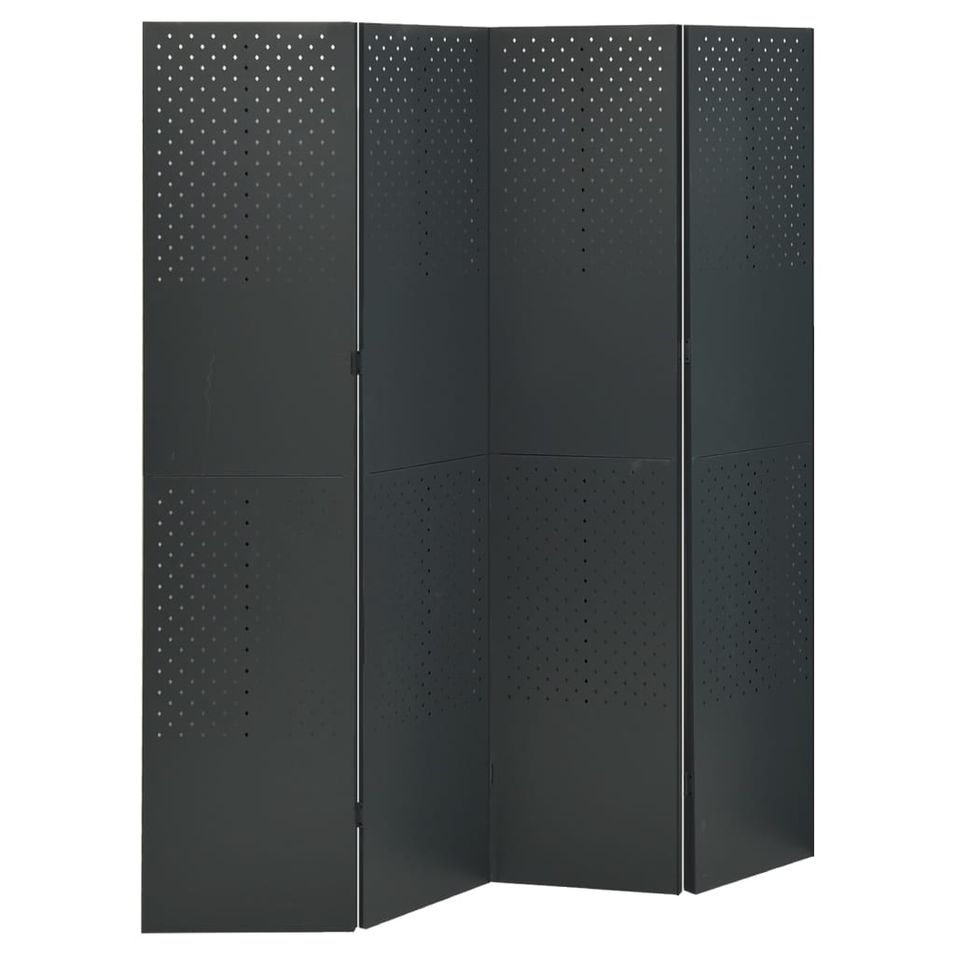 Cloisons de séparation 4 panneaux 2 pcs Anthracite 160x180 cm - Photo n°1