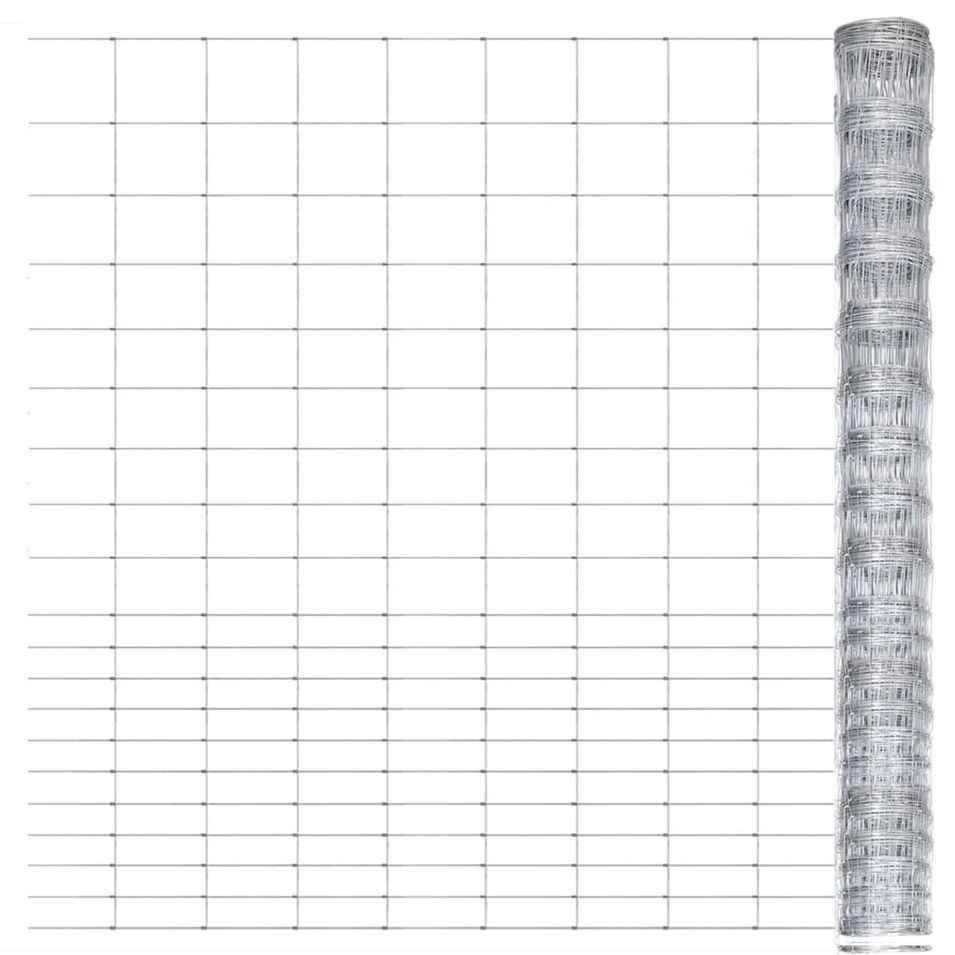 Clôture de jardin Acier galvanisé 50x1,6 m Argenté - Photo n°1