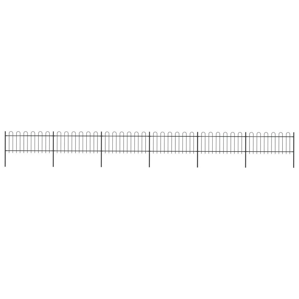 Clôture de jardin avec dessus en cerceau Acier 10,2x0,8 m Noir - Photo n°1