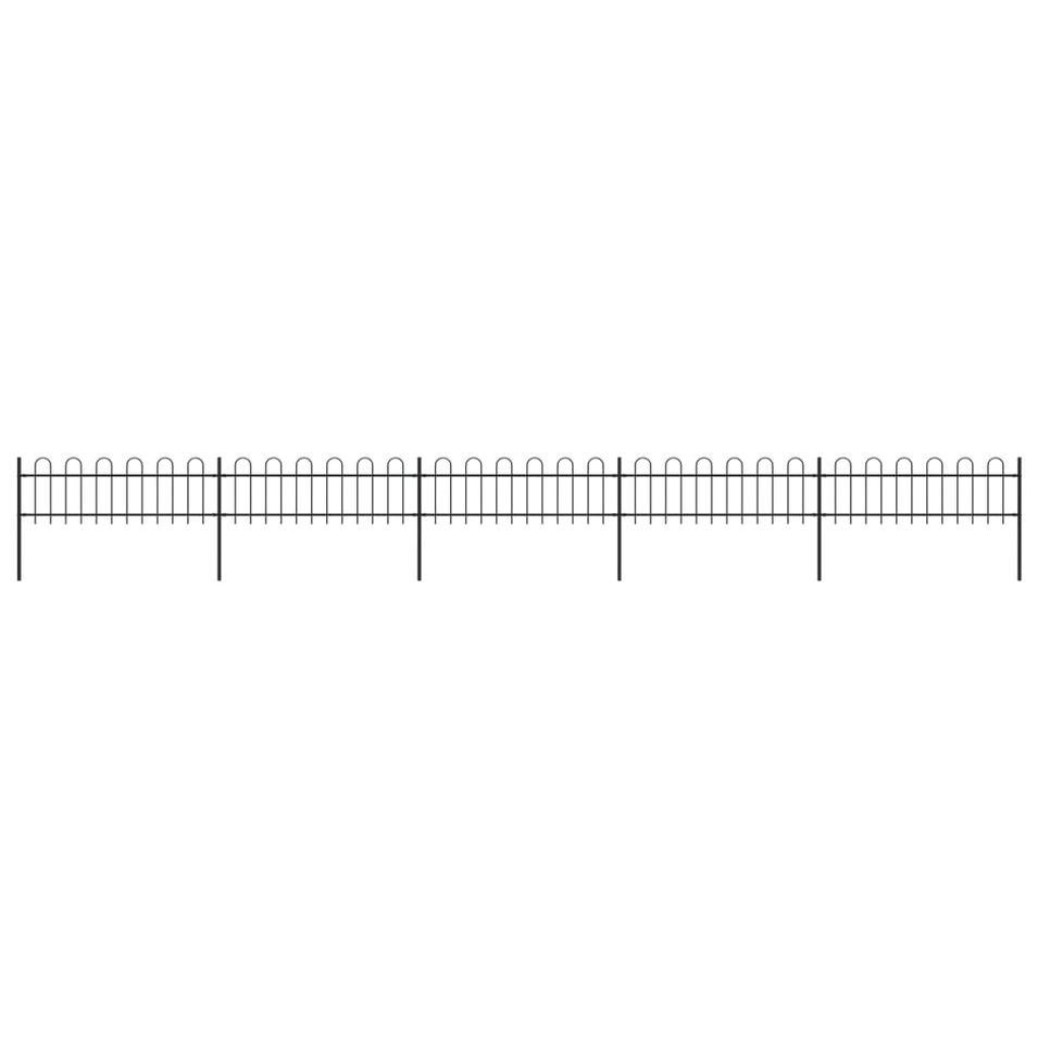 Clôture de jardin avec dessus en cerceau Acier 8,5 x 0,6 m Noir - Photo n°1