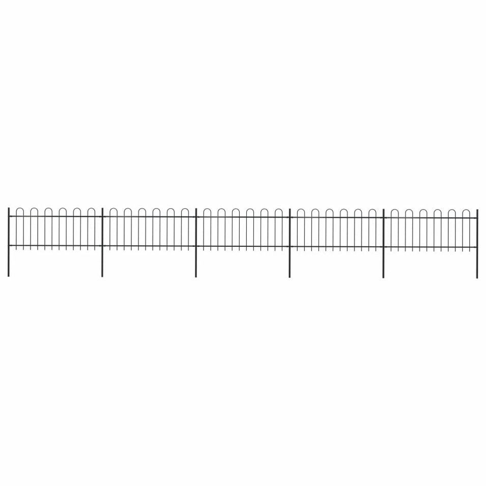 Clôture de jardin avec dessus en cerceau Acier 8,5 x 0,8 m Noir - Photo n°1