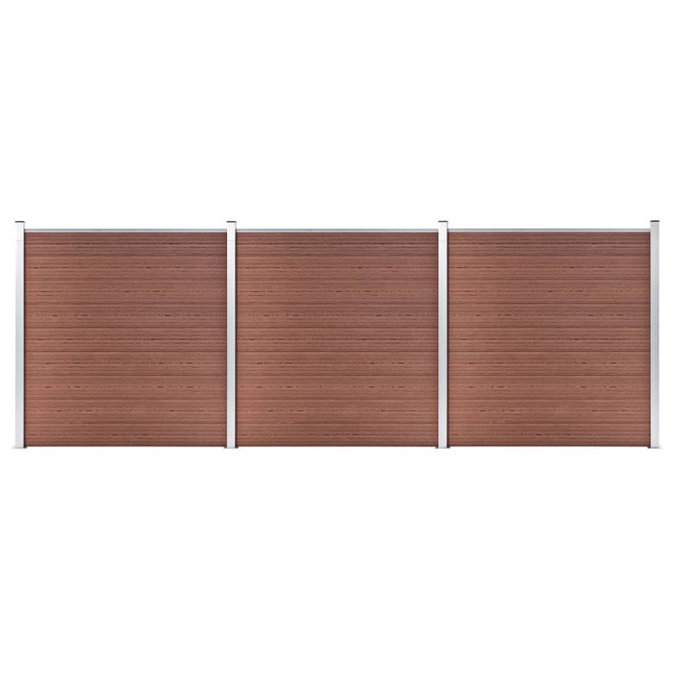 Clôture de jardin WPC 526x186 cm Marron - Photo n°1