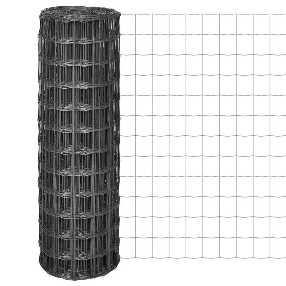 Clôture Euro Acier 25 x 1,2 m Gris 5 - Photo n°1