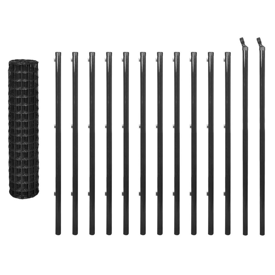 Clôture Euro Acier 25 x 1,2 m Gris 3 - Photo n°1