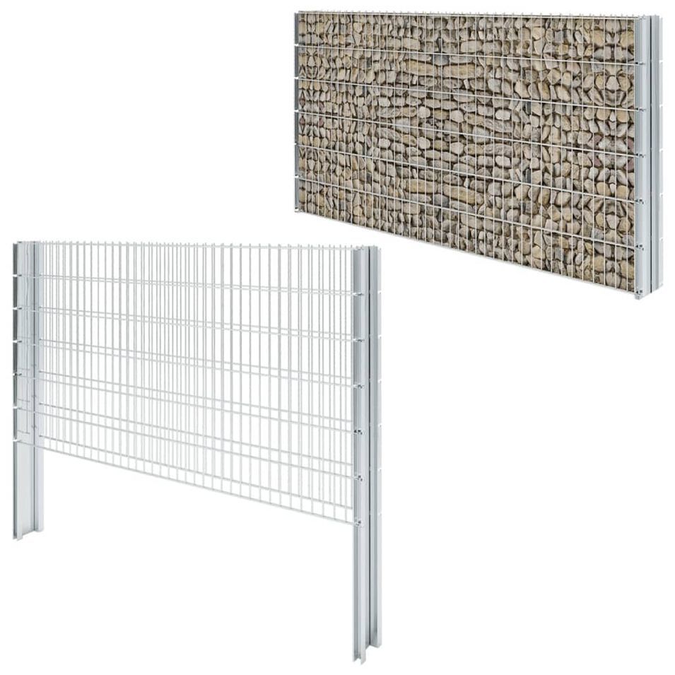 Clôture gabion 2D Acier galvanisé 2,008x1,23m 6 m total Argenté - Photo n°1