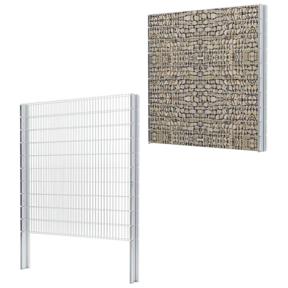 Clôture gabion 2D Acier galvanisé 2,008x2,03m 2 m total Argenté - Photo n°1